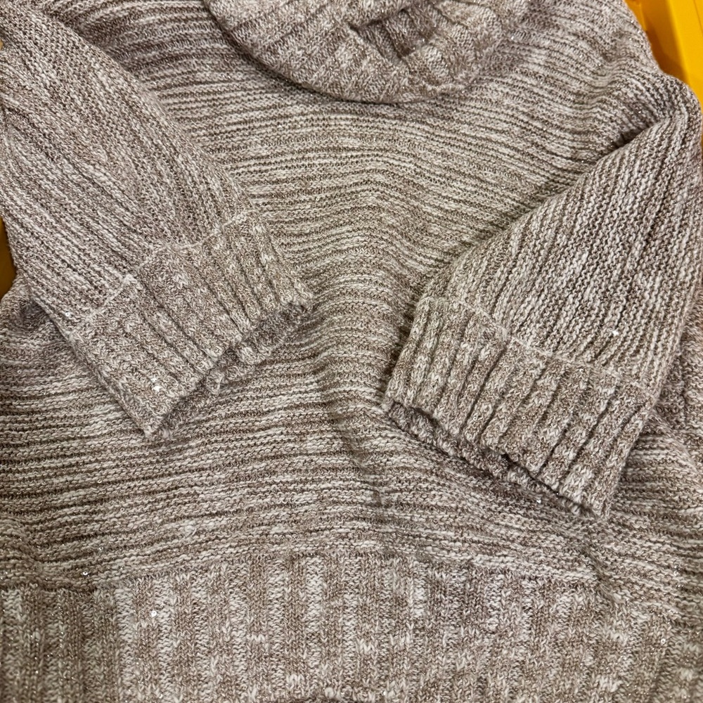 INC International Concepts Tan Cowl Neck Sweater